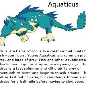 Aquaticus resembles the chinese dragon Jiaolong, the "crocodile dragon". Jiaolong is the king of aquatic animals.

aquatic = aqua
Crocodylus niloti
