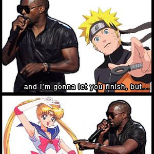 Kanye West is mean to Naruto, though he makes a valid point.

Once submitted at DeviantArt, but the staff removed it due to "violation of the devian