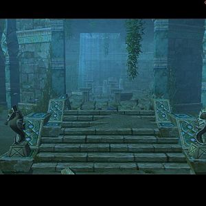 The ruins of an ancient city, now underwater, mayhaps Atlantis?