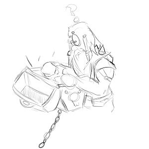 Dwarf looting a chest