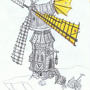 Windmill I drew... Tryed to make it  'Warhammer' style