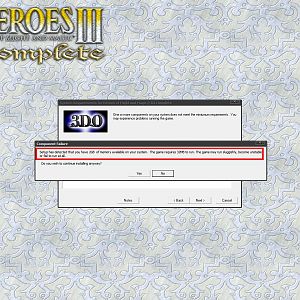 Error message from failing.