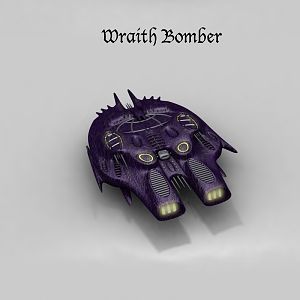 The Wraith bomber is larger than the Wraith fighters, and are not nearly as fast. Armed with plasma bombs and strong lasers, it is used for destroying