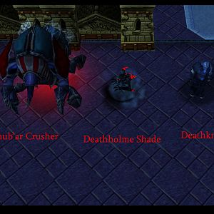 These are the new units for the Undead. They arent much, but each are pretty good. The Anub'ar crusher is for the Black, the Deathholme Shade is for P