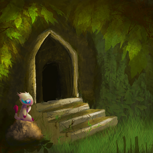 jungle temple whit creature