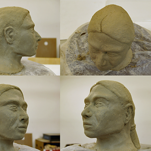 Semi-self-portrait in clay.