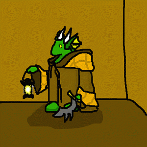Just a random GIMP doodle when I got bored. I was trying to draw a mix of a Tonberry from FF and Lirch (which turned out to be the exact same color so