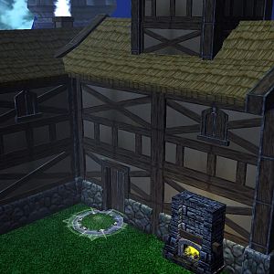 One of the large houses in the city that can be entered.