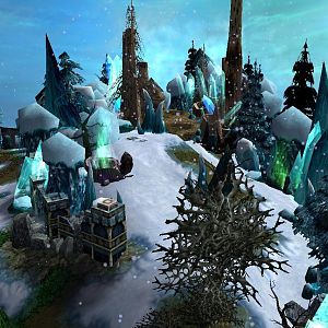 A old ruined mages' city, frozen.