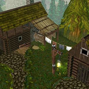 Two of the lumberjackers' houses.