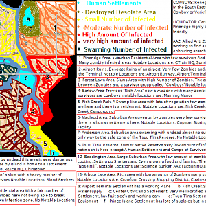 Concept Map For Zombie Survival Based on my home town!