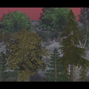 A closer view of the nearby mountain by the cute village.
Trees have taken this mountain over giving the mountain lots of color from pale browns to d
