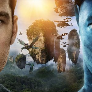 Jake Sully, Human form on the left, Avatar form on the right.