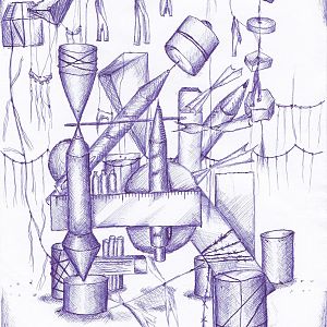 First drawing with a ballpoint pen , it was done at school