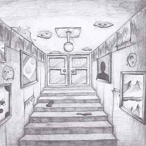 A hallway in a old house from my own head.