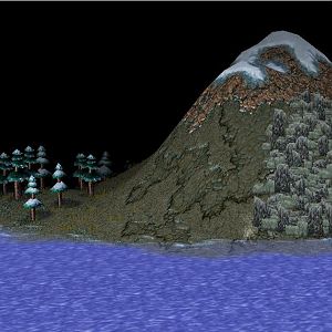 The Icepeak & Cliffside Cave - The most northern island on the map.