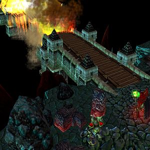 The Legion_King destroyed the Gyro-Plank Bridge which were connecting Blade's Edge mountains and Netherstorm to each other with a fiery blast, his fie