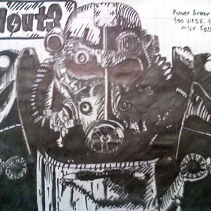 power armor + character too weak to wear it = your face, in sharpie