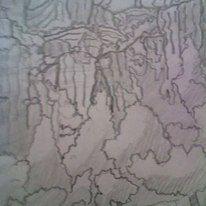 cliff side sketch in sedona az, had to be quick, it was raining
