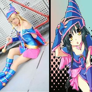 cosplay of Dark Magician Girl from anime Yu-Gi-Oh!