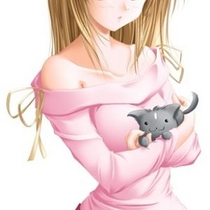 girl with lil' neko (kitty >.>)