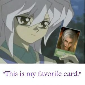 Bakura from Yu-Gi-Oh! with crad of Sephie xDD