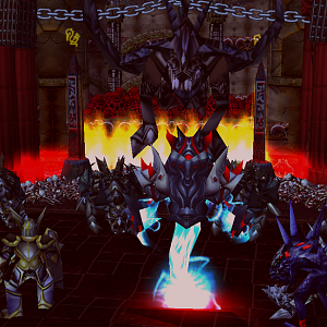 "In to the Dragons Lair"

At last the "Trio" find Deathwing in his new. The great Lord of Black Dragons wantched as three brave heroes come to chall