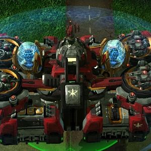 An aerial aircraft carrier which is way cooler than the normal one.

Also, the shield generators play the "unpowered" animation when the shields go