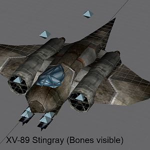 The xv-88's big brother, oh yeah, it's the xv-89 stringray..

Thx to Blades_Of_Doom for name

(Bones visible, those strange light blue thingies.