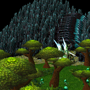 The Crystal Being walked for minutes...Or, hovered for minutes while the Nerub'Al scout followed him.
Suddenly, he saw a giant cave. The shard he had