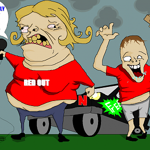 "Remember that dumb ass chick that said she didn't want the free car that she put tickets in to win? I drew her!

And of course, Jordan the Special