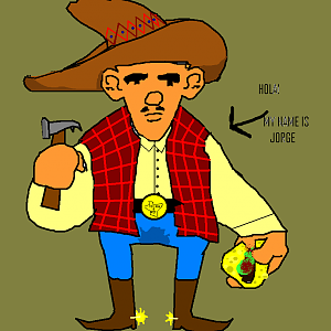 "Portrait of Jorge. And no, I DON'T think I exaggerated the stereotype at all." [Quoted from my facebook]