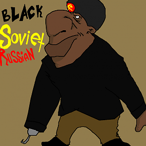 "I was so bored and dazed that I didn't even realize I drew this in class. A black soviet Russian! When was the last time you saw the last black Russi