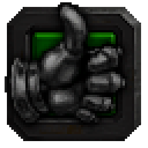 A dark green thumbs up!
