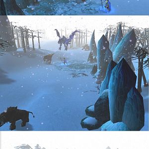 Through the Icy Wastes...

The familiar trio did as their master had asked. They left the Dragon Tower, when Herosh came seeking to take control, ou