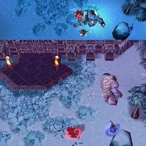 Ambushed

The Snowman turned into a Wendigo. It gave a giant Roar and smushed the Crossbow man. 
"Quick Freeze it!" Oliver shouted. But just as the