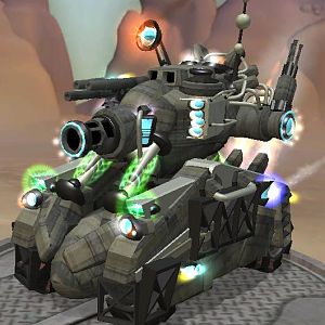 Ultimate Tank! 

Plasma Mammoth
Codename: BI7 Rhino
Original: BI1 Slug

Abilities:
Tire Jump
Tank Shock
Overrunning Wheelie
Plasma Charge
V