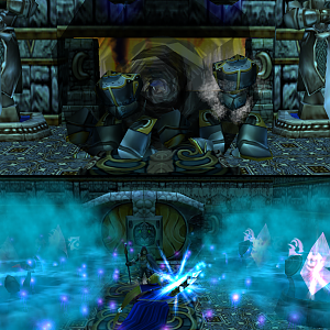 "Almost there..."

Near the goal in the lowest chambers of Spire, Lady Shadow breaks everything in her way. 

Lady Shadow: Fools, they believe the
