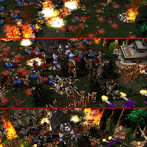 PIC 1:

There it comes!!! The moles have brought a huge beast with them! All turrets, riflemen and tanks are firing at it but it doesn't seem to fee