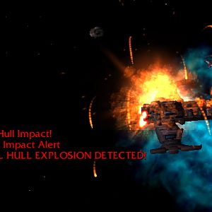 NEW FEATURE IN 0.78

Asteroids impact on cruiser can be ugly, especially if your shield is down. The fighter in this version can push asteroids with