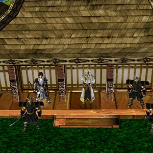 (Updated: 09/09/10)
The Town Hall. From left to right (back): The village's medicine woman; Village's priest; Village's chief of the guard.(didn't de