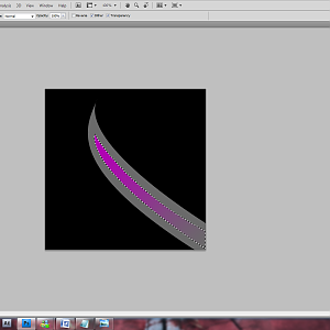 Create another layer for a color addition to the blade. Make a selection for it (use pen tool if you are familiar with it) and fill the selection with