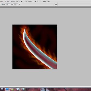 I just duplicated the "stripes" layer here, smudged around a bit. Strengthened the glow around the object. Changed the color of it, thought a fiery th