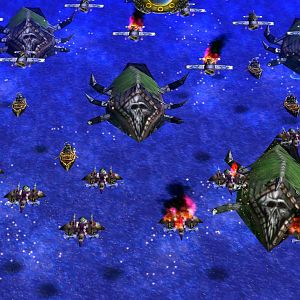 The 'Stingray' devision has engaged the mole fighters! We can see them fighting above sea level here for air superiority!

P.S.
The blind beasts di