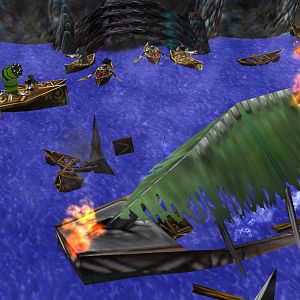 When the time was right, we managed to launch our surprise attack! A secret and small opening in the cliffs aloowed us to let a few boats through! The