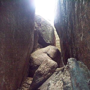 The Inside of a cave on Enchanted Rock.