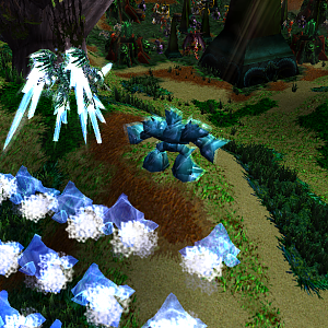 On a hill behind the Demonic Forge Camp, the Ice Elementals from Ayalen'Therya led by Z'Thsen'Yuli (A.k.a Crystal Being) have just arrived and now sto