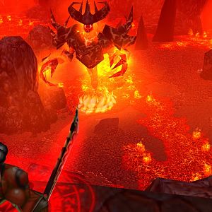 Replaced the red water with lava (thanks to this tutorial for good looking lava in WE). Here the cage walls doesnt exist - for everyone who wants to t