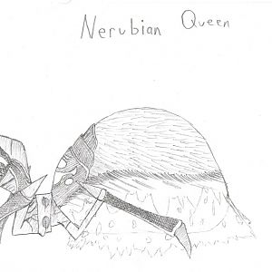 Concept for my Nerubian Queen model.

The model provides an alternate form of the queen, acting as a factory for the production of units. She spawns