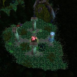 This is where the mushroom forest starts, that's the teleporter there.